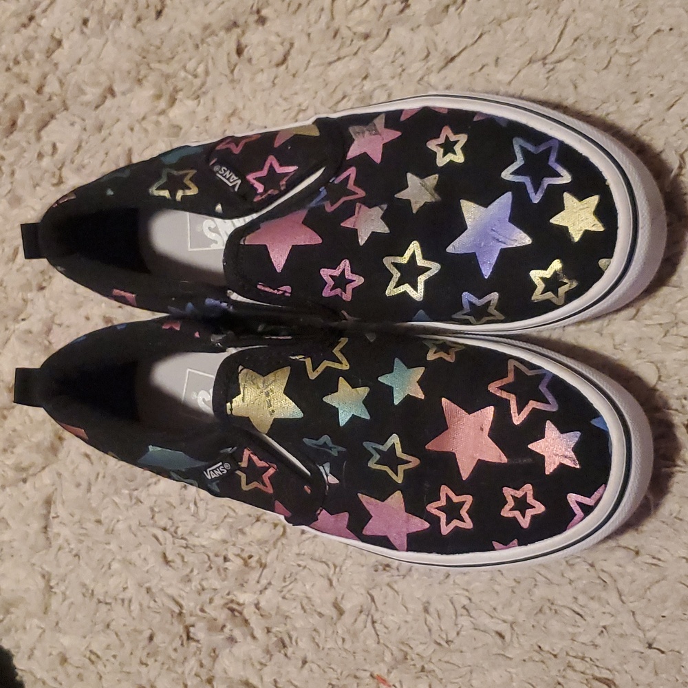 Excellent condition Vans with colorful foil stars